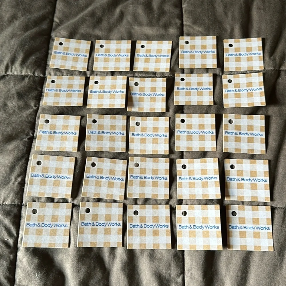 Bath & Body Works Small Cardboard Gingham Gift Tags